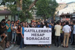 Bursa'da Okmeydanı olayları protesto edildi