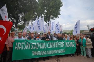 Bursa'da ortak tepki: Atat&uuml;rk Stadı yıkılmasın!