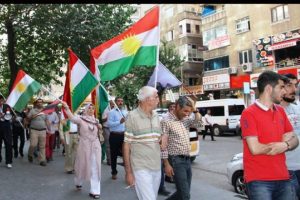 Diyarbakır'da 'Peşmerge'ye destek y&uuml;r&uuml;y&uuml;ş&uuml;