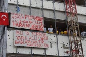 Bakanlık inşaatında iş&ccedil;i eylemi
