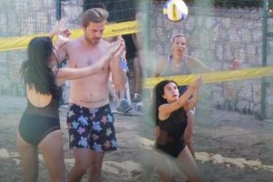 Engin Altan D&uuml;zyatan nişanlısıyla voleybol oynadı...
