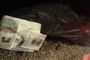 Feci kaza: &Uuml;zerlerine asfalt d&ouml;k&uuml;ld&uuml;