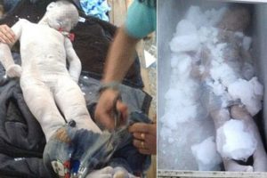 &Ouml;len &ccedil;ocuklarını derin dondurucuda saklıyorlar