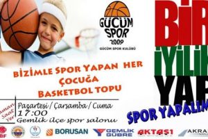 Spora katıl basketbol topunu kap