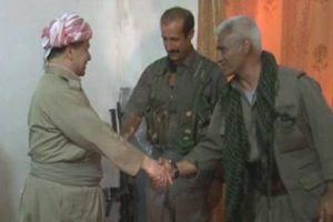 Barzani PKK'lılarla ilk kez g&ouml;r&uuml;nt&uuml; verdi
