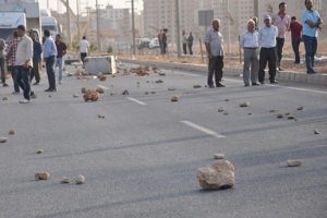 Kızıltepe Mardin yolunda yol kapatma eylemi