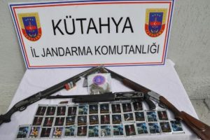 Jandarma, bonzai ve ruhsatsız silah ele ge&ccedil;irdi