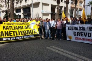 Eğitimcilerden Kobani'ye destek eylemi