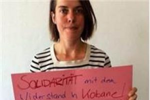 Alman vekilin Kobani pankartı olay oldu