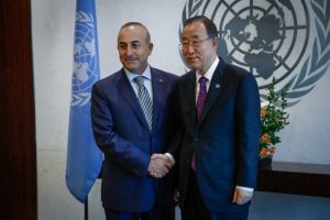 Dışişleri Bakanı &Ccedil;avuşoğlu Ban ile g&ouml;r&uuml;şt&uuml;