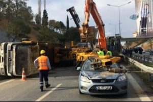 Aracın &uuml;zerine vin&ccedil; devrildi