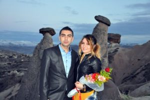 Peribacaları'nda romantik evlilik teklifi