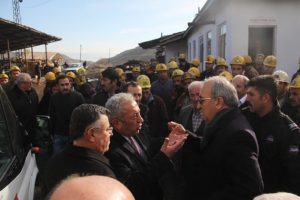 Maden sahibiyle CHP'liler arasında gerginlik