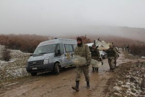 D&uuml;şen u&ccedil;ağın enkazı kaldırıldı