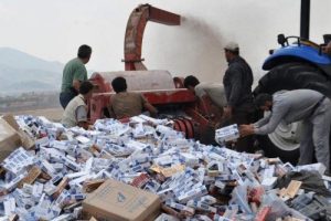 120 bin paket ka&ccedil;ak sigara b&ouml;yle imha edildi!