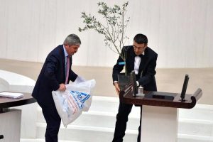 Zeytin ağacı ile k&uuml;rs&uuml;ye &ccedil;ıktı