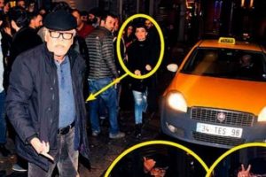 Gazetecilerin &uuml;zerine y&uuml;r&uuml;y&uuml;p hakaret etti...