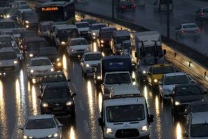 İstanbul'da yağmur trafiği