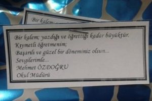 Okul m&uuml;d&uuml;r&uuml;nden &ouml;ğretmenlere anlamlı hediye