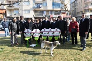 Manisa'da, sokak hayvanları i&ccedil;in 100 noktaya beslenme kabı