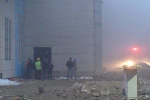 Spor salonu inşaatında korkutan yangın