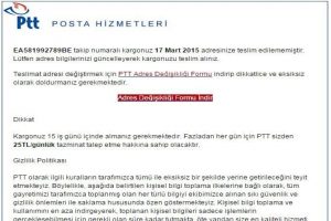 Bu e-posta'ya dikkat ! Dolandırılmayın!