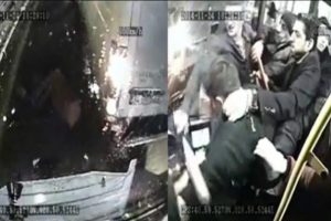 Otob&uuml;s şof&ouml;r&uuml;ne beyzbol sopalı saldırı !