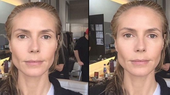 Heidi Klum da makyajsız halini paylaştı...