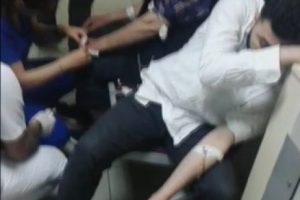 Sedye bozulunca hastalara bankta serum taktılar