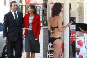 İngiltere başbakanın eşi Samantha Cameron bikiniyle yakalandı...