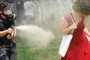 'Kırmızılı kadın'a gaz sıkan polise fidan dikme cezası verildi