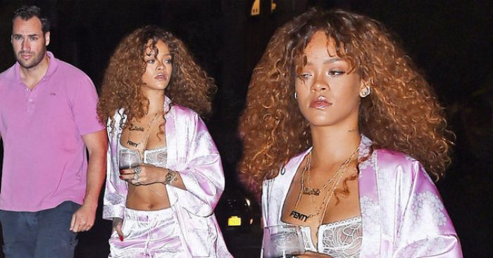 Rihanna i&ccedil; &ccedil;amaşırlarıyla sokağa &ccedil;ıktı...