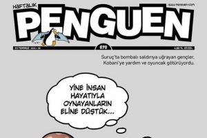 Penguen, Kobani'ye ulaştırılamayan oyuncakları kapağına taşıdı