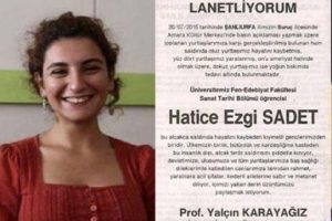 Rekt&ouml;rden Ezgi Sadet i&ccedil;in başsağlığı ilanı