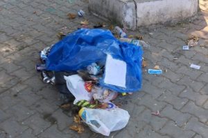 Trilye'de &ccedil;&ouml;p yığınları sokakları doldurdu