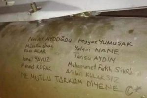 Hava harekatında kullanan f&uuml;zelere şehitlerin isimleri yazıldı