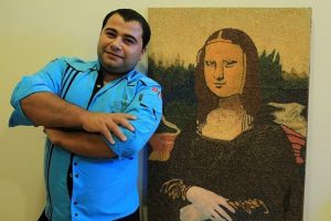 Pilavlık pirin&ccedil;ten 'Mona Lisa' tablosu yaptı