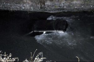 Sulama kanalına u&ccedil;an otomobilden yara almadan &ccedil;ıktılar