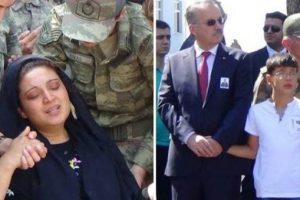 Vali şehit oğlunun elini bırakmadı