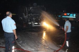 Nusaybin'de TIR'a molotof kokteylli saldırı