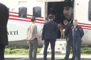 Cumhurbaşkanı Erdoğan, Tarabya K&ouml;şk&uuml;'nden Sabiha G&ouml;k&ccedil;en Havalimanı'na helikopterle ge&ccedil;ti