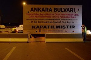Ankara Bulvarı trafiğe kapatıldı