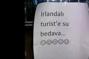 'İrlandalı turiste su bedava'