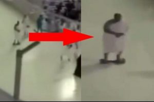 Hoverboard ile tavaf yapan hacı adayı izlenme rekorları kırıyor