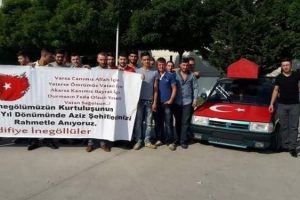 Bursa'da tabutlu ara&ccedil;la g&ouml;steriye katıldı