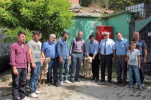 Bursa Orhaneli'nde k&ouml;yl&uuml;ye koyun ve ko&ccedil; dağıtıldı