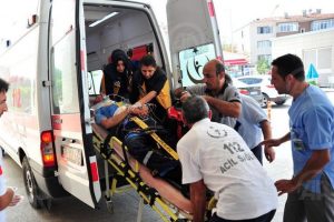 Bursa İneg&ouml;l'de inşaattan d&uuml;şen iş&ccedil;i yaralandı
