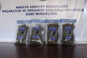 Ormanlık alanda poşet i&ccedil;inde esrar bulundu