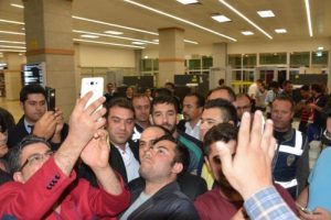 A Milli takım kafilesine coşkulu karşılama