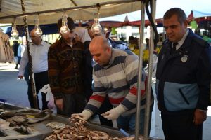 Bursa İneg&ouml;l'de balık tezgahları denetlendi